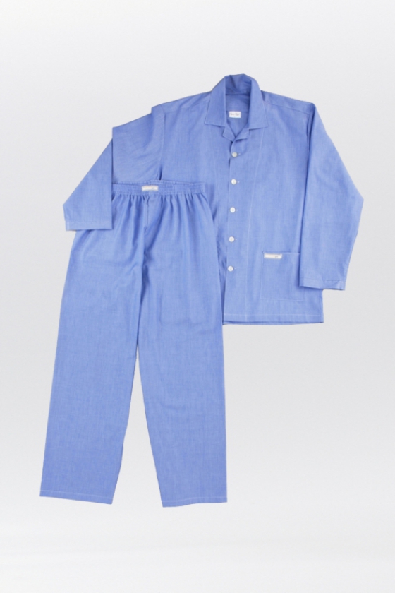 Edler Pyjama - blau uni