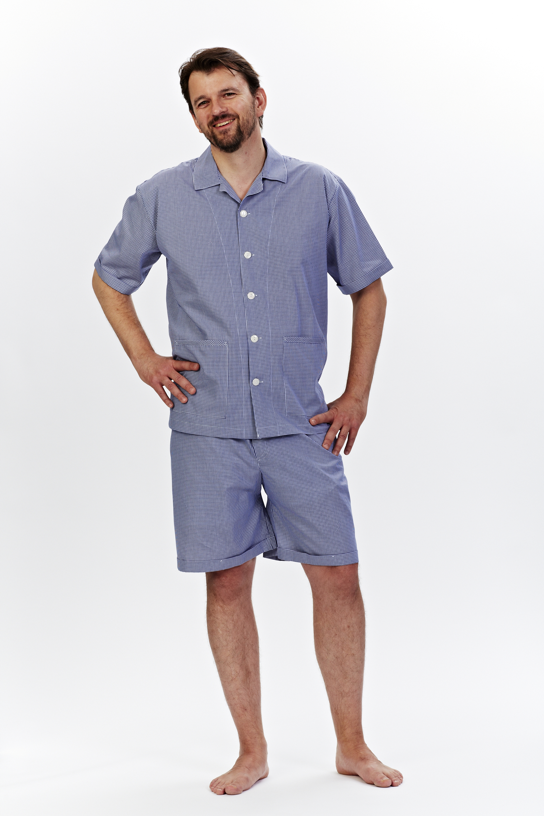 Bio Organic Schlafanzug Kurz Royal Class Herren Shorty Pyjama 